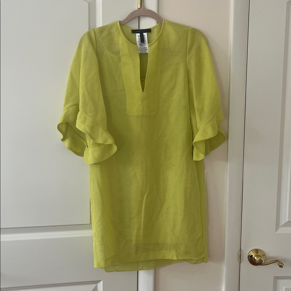 BCBGMaxAzria Vibrant Yellow Mesh dress